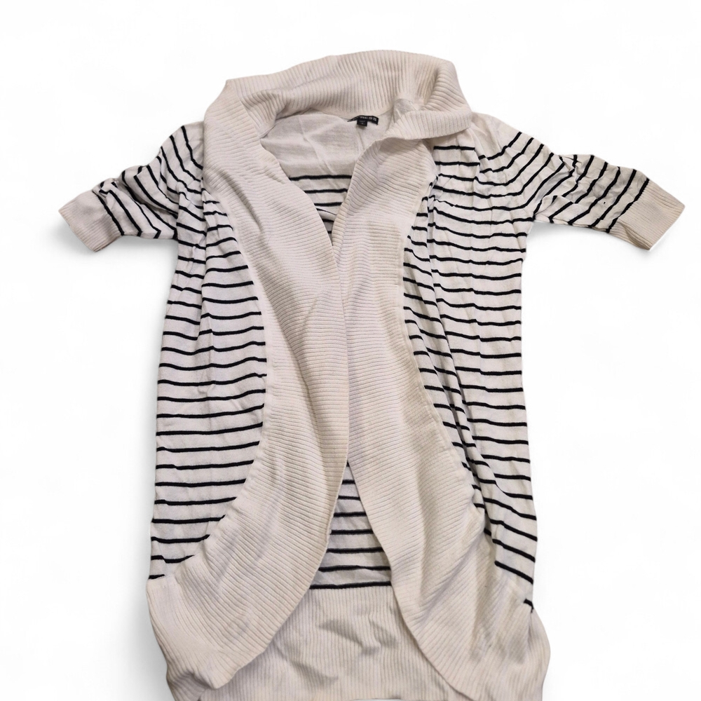 Express Elegant White And Black Cardigan Size S/P
